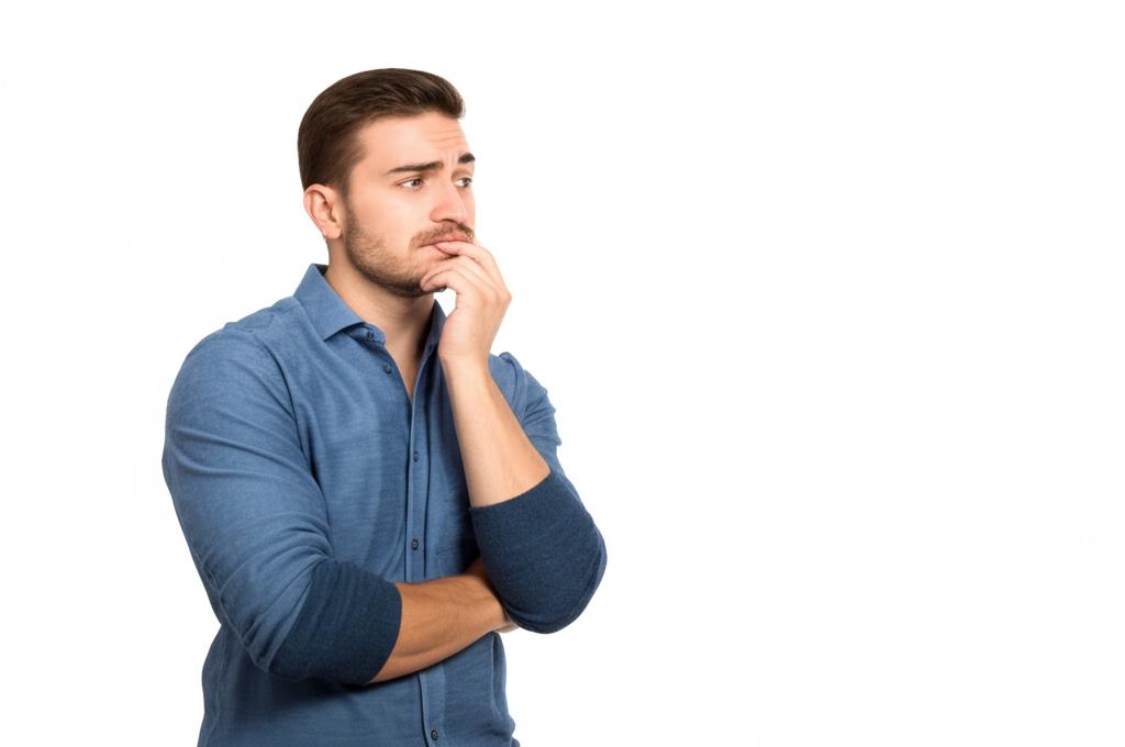 man looking thoughtful or concerned about relationship