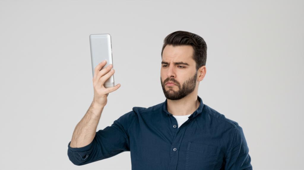 man looking worried about performance