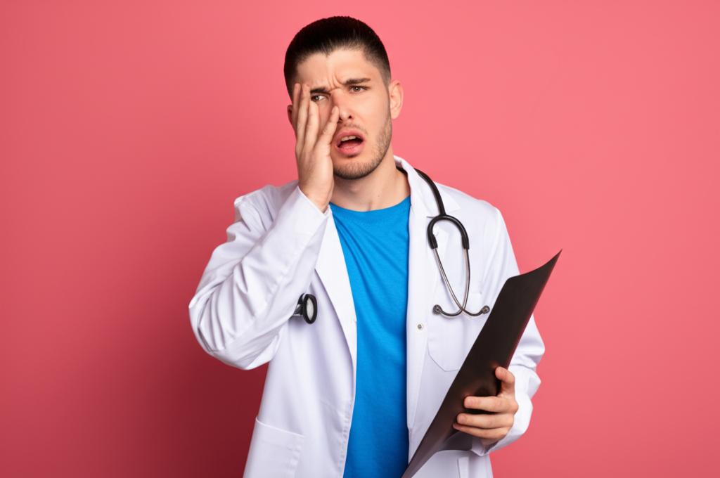Worried young man holding medical report with a concerned expression.