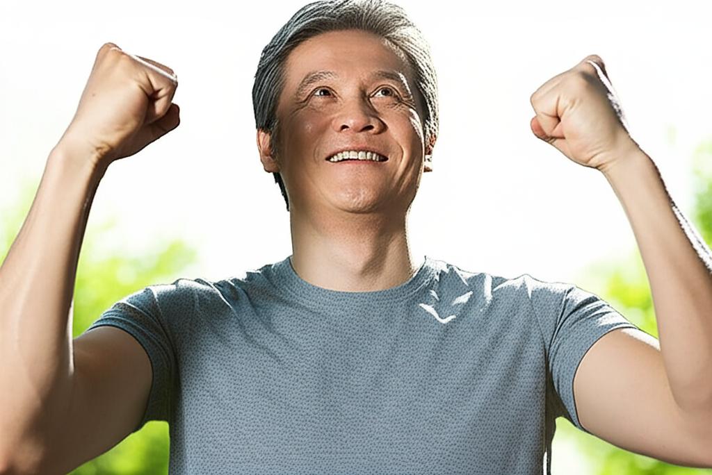 man feeling confident and energetic after using natural product